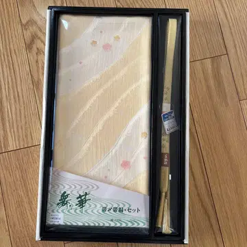 [ 폐점 반값 세일 ] 오비 장식 천 허리띠 세트 크림색 물결무늬 꽃무늬