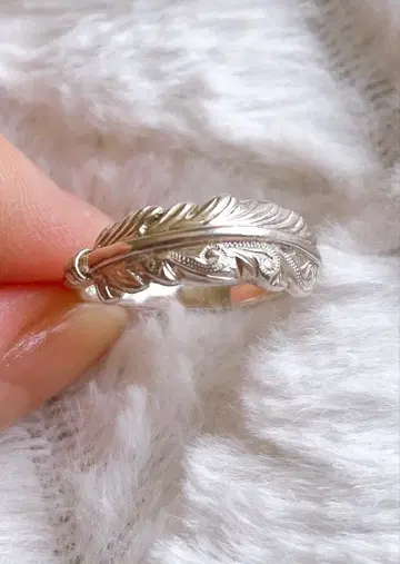 Maxi 깃털 디자인 실버 반지