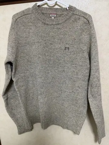 맥레거 배지 드래곤 울 100% 니트 스웨터 L 그레이 자수