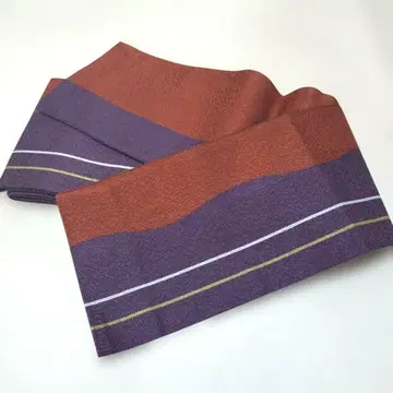 보라색 홍차 반폭 오비 야마모토 간사이 Kansai 리버서블