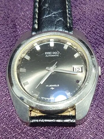 SEIKO 자동 와인딩 손목시계 17주얼 블랙 다이얼 (7005)
