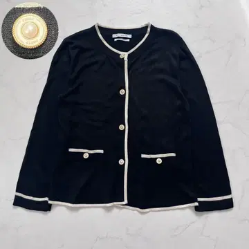 폭시 뉴욕 바이컬러 가디건 실크 100% 40