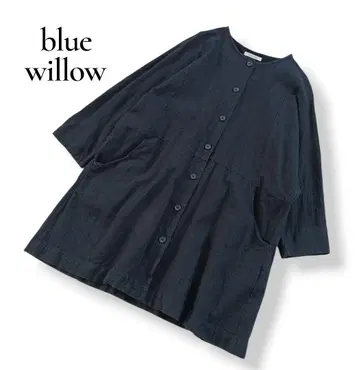 블루윌로우 코튼 린넨 셔츠 자켓 블라우스 튜닉 돌먼