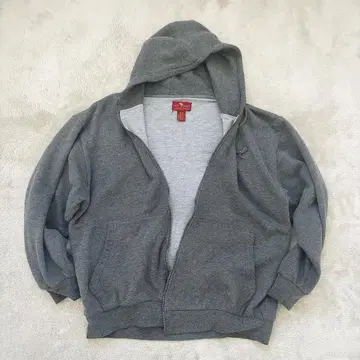 90s - 빈티지 후드티 더블 페이스 안감 서멀 그레이 멜란지