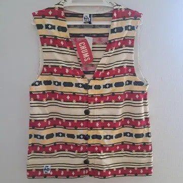 [미사용품 택 포함] CHUMS 네이티브 무늬 슬리브리스 베스트