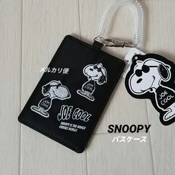 스누피 패스케이스 교통카드 지갑 조쿨 로고 모노톤 블랙