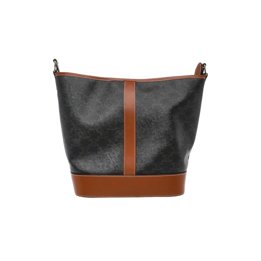 Celine Triomphe 帆布与小牛皮水桶包（中号）