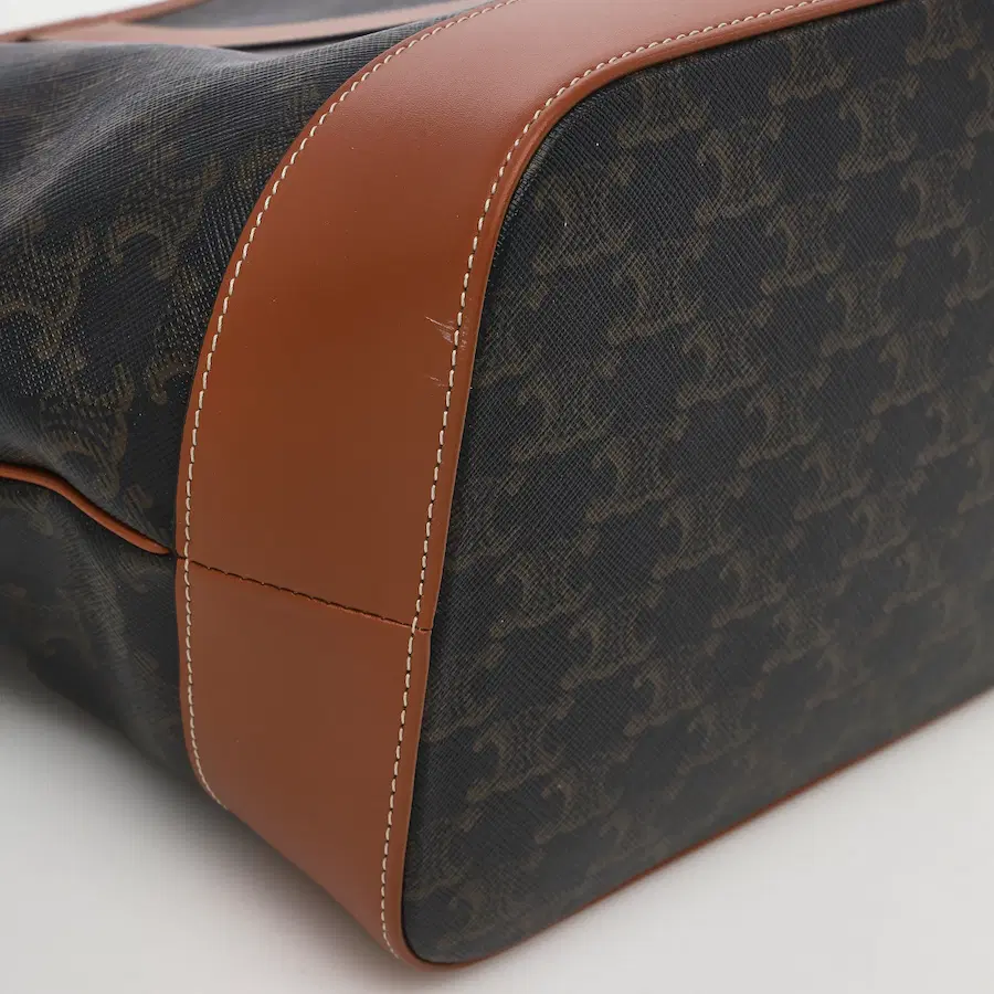 Celine Triomphe 帆布与小牛皮水桶包（中号）