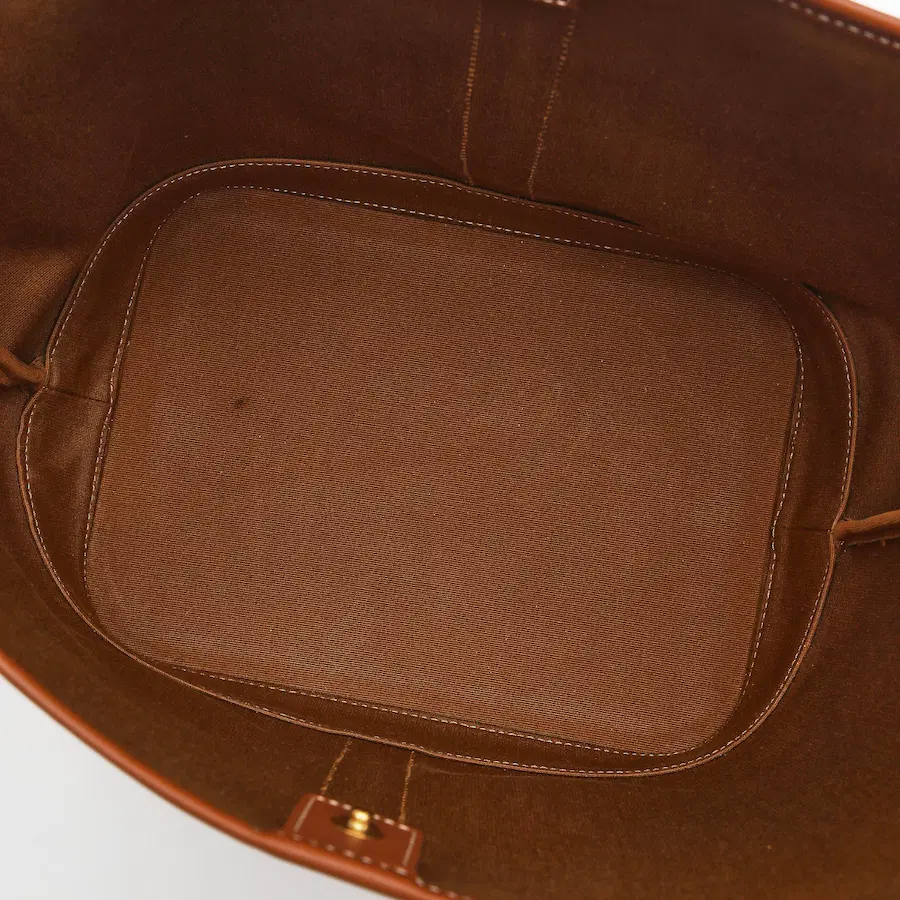 Celine Triomphe 帆布与小牛皮水桶包（中号）