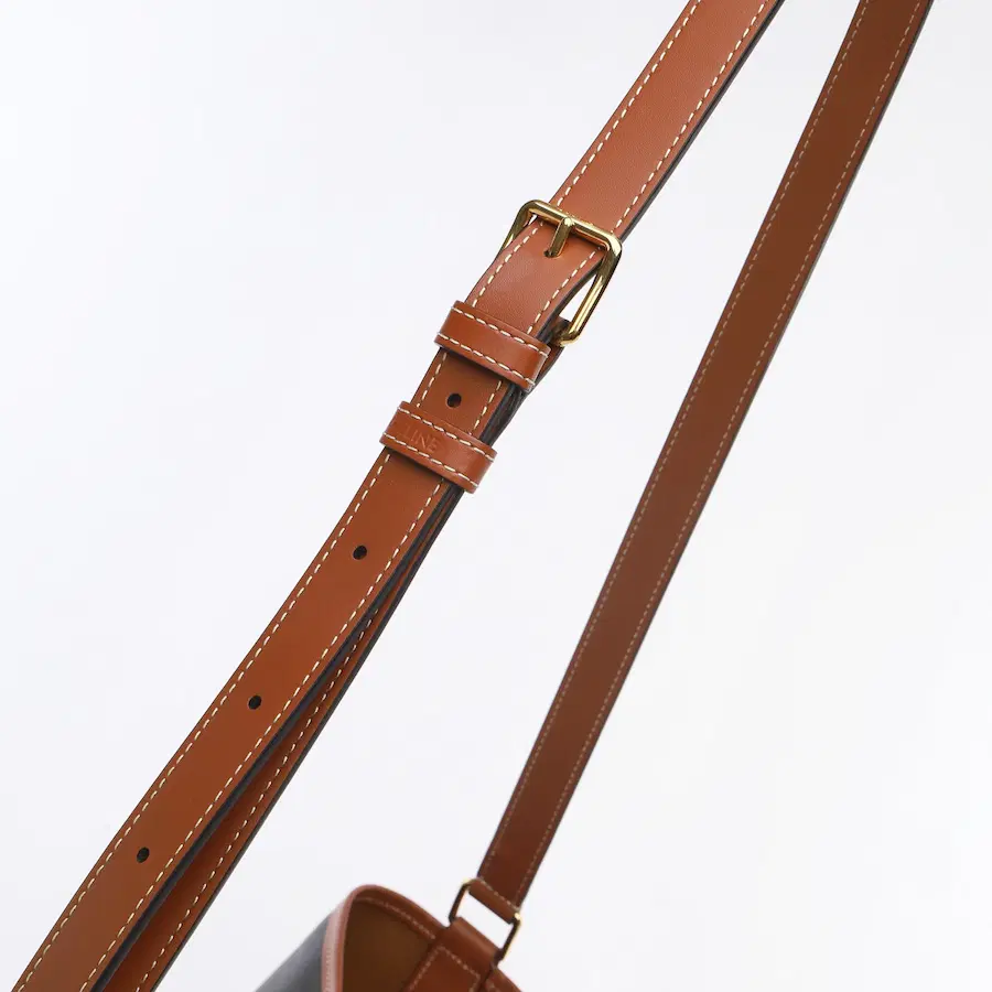 Celine Triomphe 帆布与小牛皮水桶包（中号）