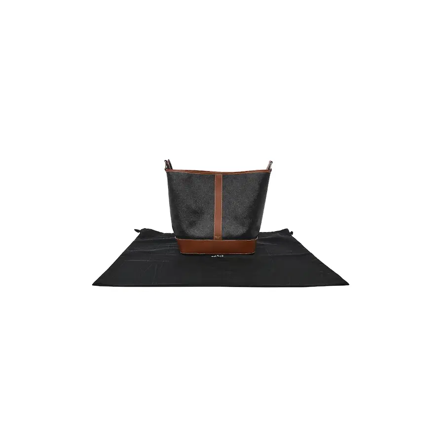 Celine Triomphe 帆布与小牛皮水桶包（中号）