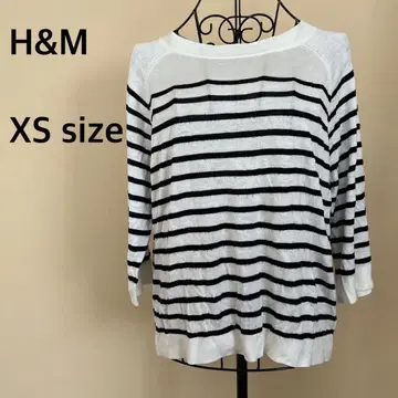 [ H&M ] 보더 얇은 소재 니트탑/비침/얇은 니트/긴팔