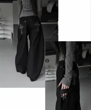 leopard cross stud balloon denim