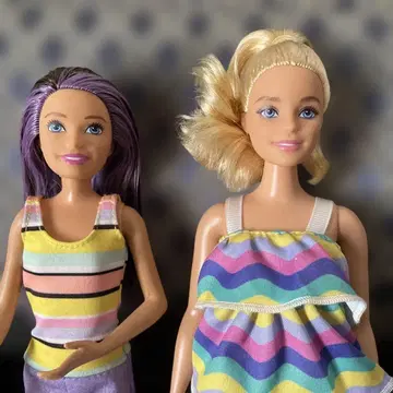 바비 인형 세트 스트라이프 물결무늬