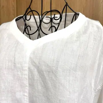 어반 리서치 도어스 린넨 백 턱 풀오버 셔츠 린넨 100% 화이트