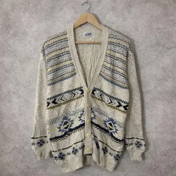 80s 90s CARLO 유로 구제 네이티브 무늬 가디건 빈티지