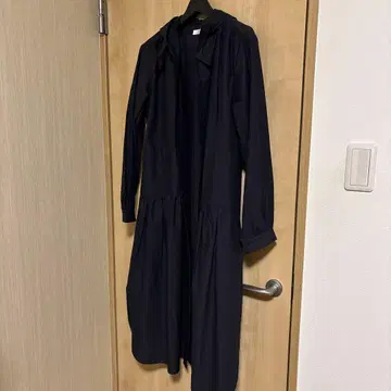 모리카게셔츠somemore 후드 부착 네이비 셔츠 원피스 M 사이즈