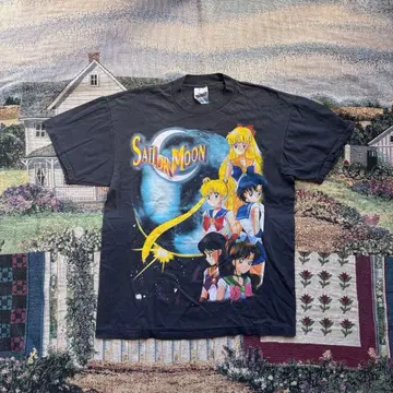 Rare 90s 세일러문 Tee L 싱글 스티치 페이드