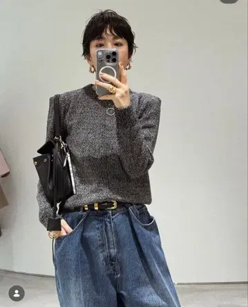 MACHATT 믹스 숄더 니트 2025AW