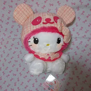 팬더 헬로키티 가슴쿵 트위드 초BIG 봉제 인형 택 포함