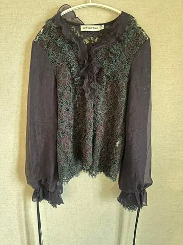 self-portrait 레이스 블라우스