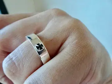 니오 조각 [ 아이언 크로스 평타 반지, 폭 5mm ] 핸드메이드 551