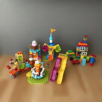 레고 듀플로 커다란 놀이공원 미도리 컨테이너 디럭스 (1피스 부족 있음)