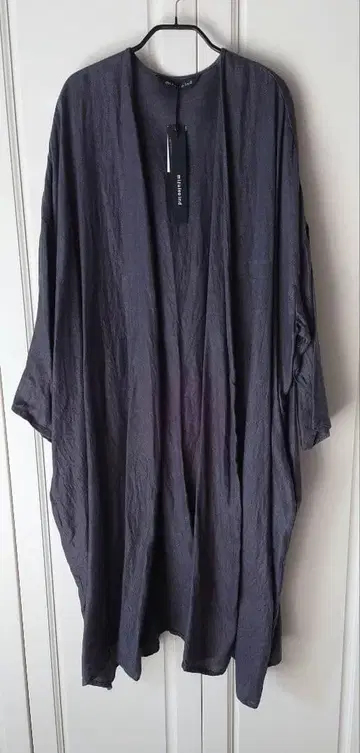 택 포함 미즈이로 인드 린넨 롱 가디건