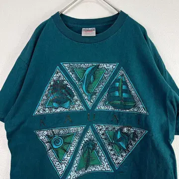 USA제 90s kauai 하와이 T셔츠 싱글 스티치