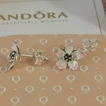 PANDORA 실버 925 플라워 모티브 귀걸이