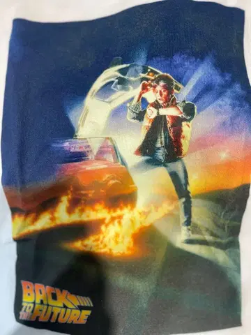 백투더퓨처 T셔츠 화이트 L사이즈