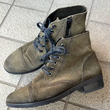 yuko imanishi 올리브 그린 스웨이드 캐주얼 부츠