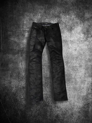 자작 코팅 데님 블랙 슬림 팬츠 Y2K 그런지