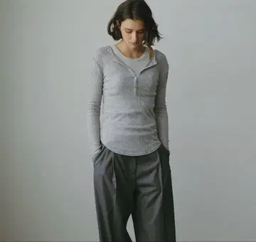 시어 스트라이프 헨리넥 상의