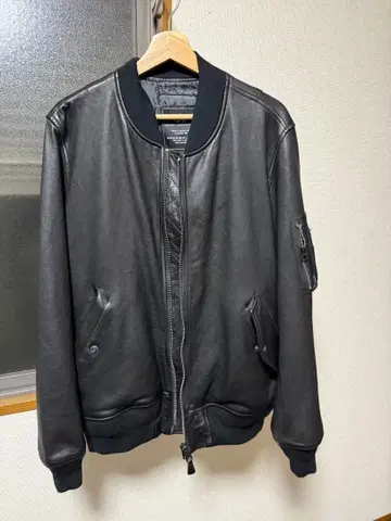 Alpha Industries 블랙 가죽 L2-B 자켓 XL