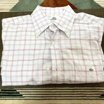 라코스테 정품 핑크 체크 무늬 긴팔 셔츠