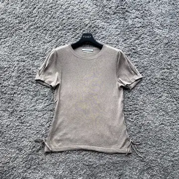 FOXEY NY 40 리본 레이스업 실크 니트 그레이지