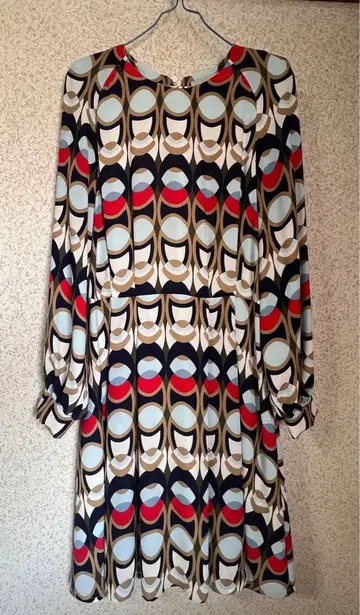 H&M 기하학 패턴 긴팔 드레스 M~L