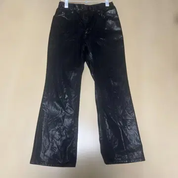 Lee 웨스태너 블랙 플레어 팬츠 가죽 팬츠