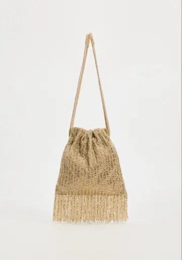 [미사용 택 포함] ZARA 비즈 버킷백 큐빅