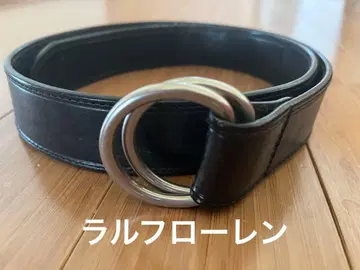 랄프 로렌 이탈리아 가죽 더블 링 벨트 블랙
