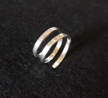 원주율 실버 밴딩 링 SV925 프리 사이즈