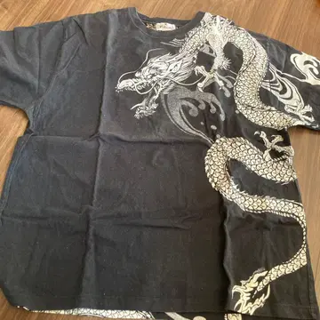 카라쿠리타마시 일본풍 패턴 T셔츠 4L