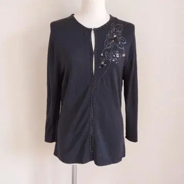 KRYDDERI 크뤼드리 실크 스팽글 비즈 가디건 LL