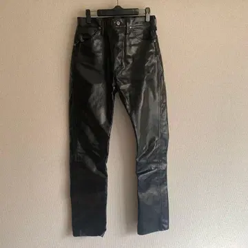 블랙 코팅 가죽 Wrangler (랭글러) 오일 팬츠