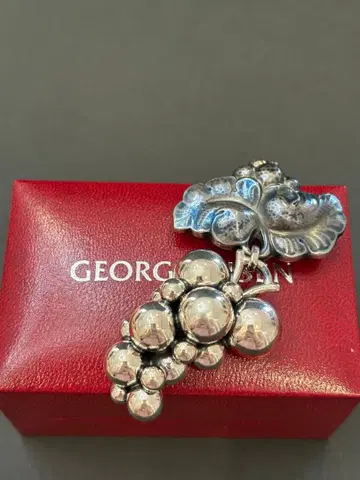 GEORG JENSEN 실버 브로치 빅 사이즈 포도 모티브