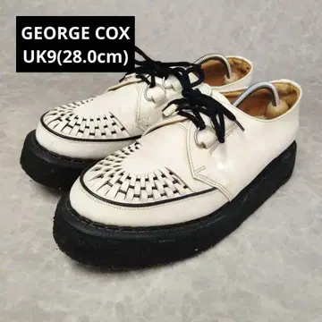 GEORGE COX 화이트 가죽 통굽 신발 잉글랜드제