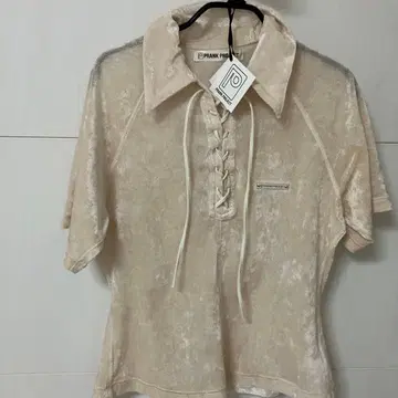 플랭크 프로젝트 벨로아 메쉬 레이스업 T셔츠