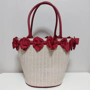 아오키 미사코 시마무라 콜라보 바스켓백 빨간색 레드