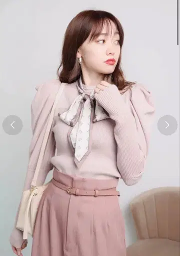 LIP SERVICE 스카프 SET 파워숄더 니트